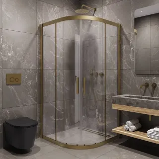 Душевой уголок Timo T44 90x90 см золото матовое